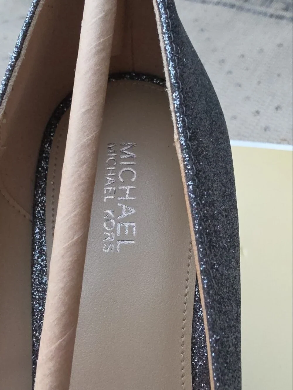 Michael Kors Glitter Pointed Toe Pump in Silver
